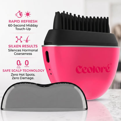 Portable Frizz Control Styling Brush for Shine, 2 Heat Settings up to 360°F