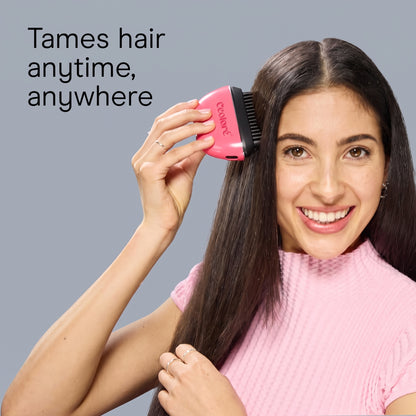 Portable Frizz Control Styling Brush for Shine, 2 Heat Settings up to 360°F