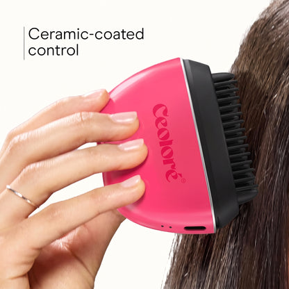 Portable Frizz Control Styling Brush for Shine, 2 Heat Settings up to 360°F